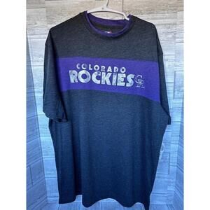 Colorado Rockies Mens Shirt XL Gray MLB Baseball Short Sleeve Cotton Blend NWT